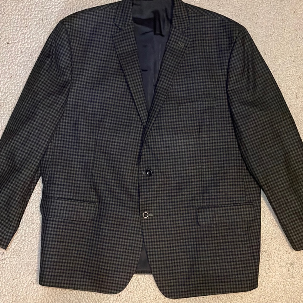 Michael Kors Mini Check Gray Blazer Jacket 50R NWOT